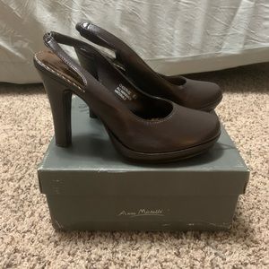 Women’s brown sling back heels